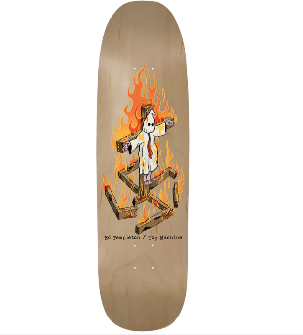 Toy Machine Skateboards Ed Templeton Charred Cross Deck